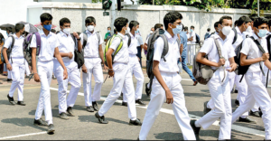 Students walking on the street