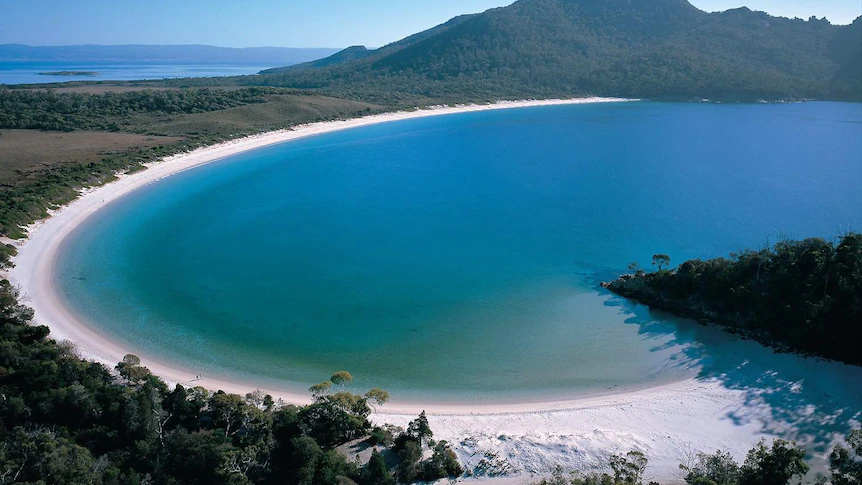 Wineglass Bay in Freycinet National Park on Tasmanias east coast