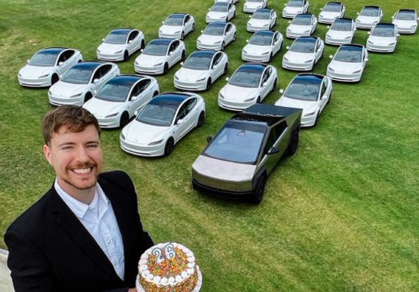 mrbeast giving cars